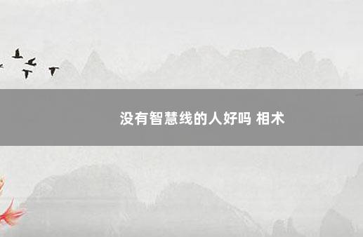 没有智慧线的人好吗 相术