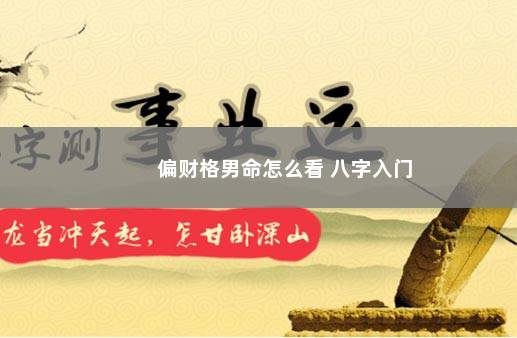 偏财格男命怎么看 八字入门