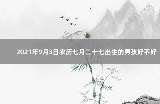 2021年9月3日农历七月二十七出生的男孩好不好 2021年9月3日出生的男孩五行缺什么