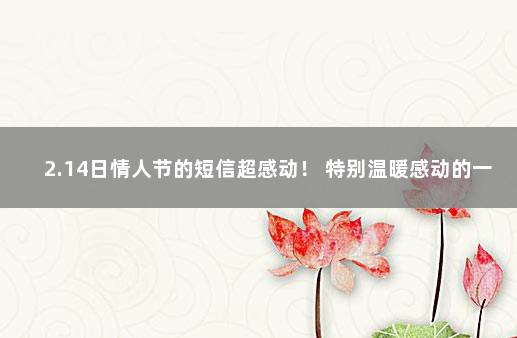 2.14日情人节的短信超感动！ 特别温暖感动的一句话