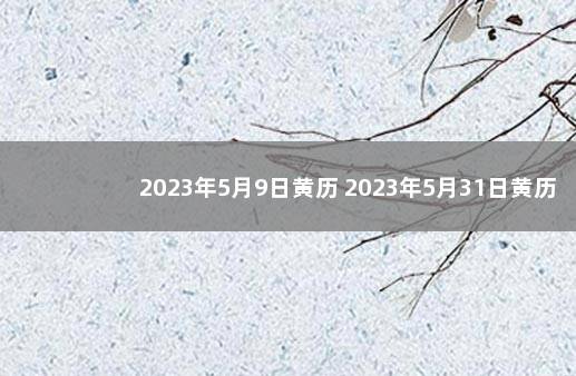 2023年5月9日黄历 2023年5月31日黄历查询