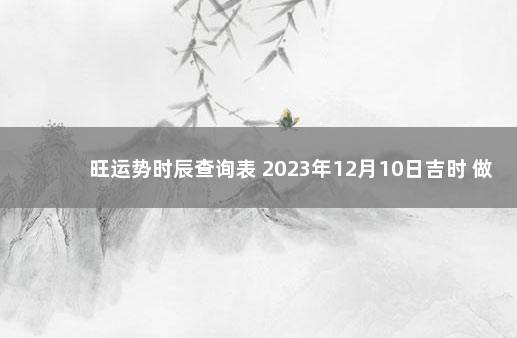 旺运势时辰查询表 2023年12月10日吉时 做大事出生时辰