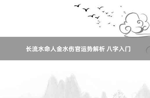 长流水命人金水伤官运势解析 八字入门