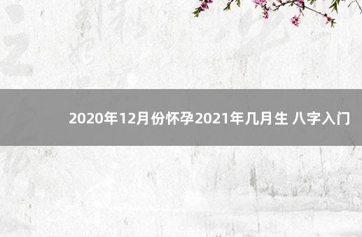 2020年12月份怀孕2021年几月生 八字入门