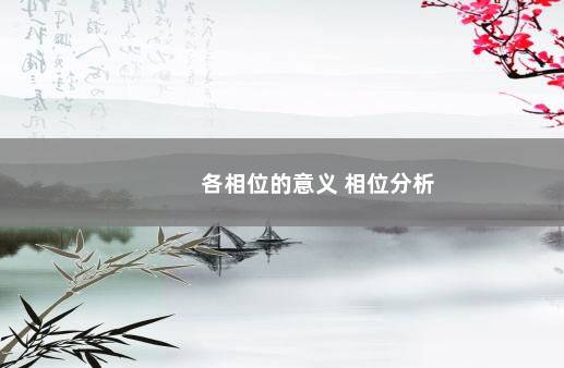 各相位的意义 相位分析