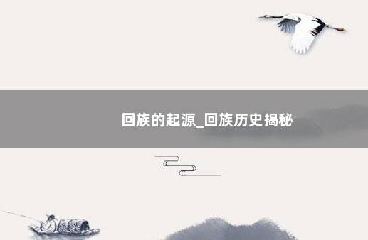 回族的起源_回族历史揭秘