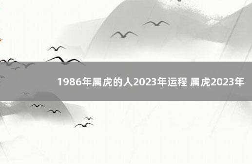 1986年属虎的人2023年运程 属虎2023年注意什么