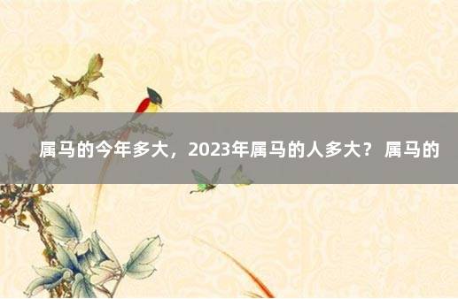 属马的今年多大，2023年属马的人多大？ 属马的人的出生年份及年龄