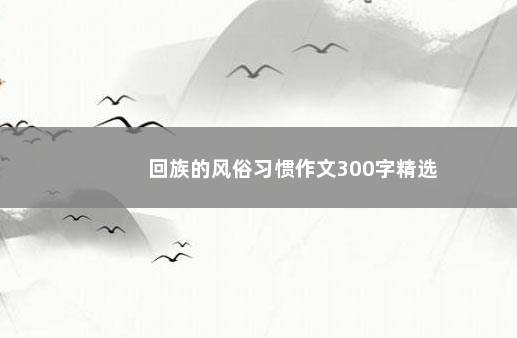 回族的风俗习惯作文300字精选