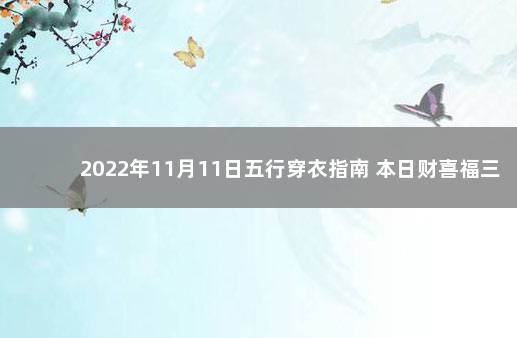 2022年11月11日五行穿衣指南 本日财喜福三神方位