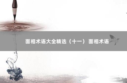 面相术语大全精选（十一） 面相术语