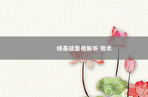 绿茶婊面相解析 相术