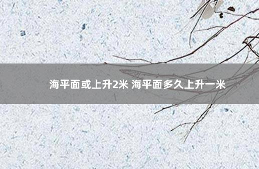 海平面或上升2米 海平面多久上升一米
