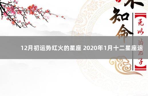 12月初运势红火的星座 2020年1月十二星座运势