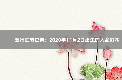 五行旺衰查询：2020年11月2日出生的人命好不好 八字入门