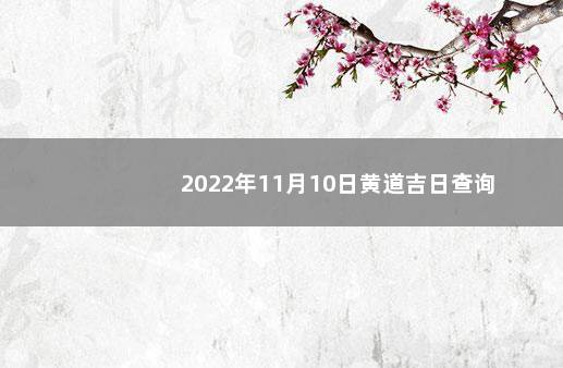 2022年11月10日黄道吉日查询