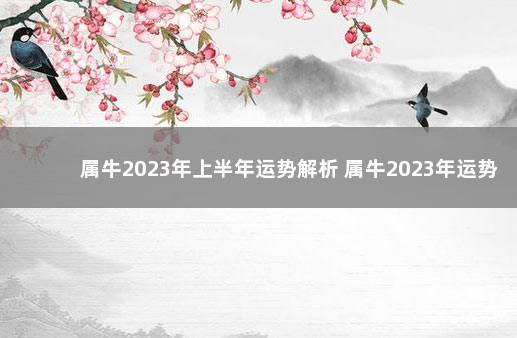 属牛2023年上半年运势解析 属牛2023年运势及运程每月运程男