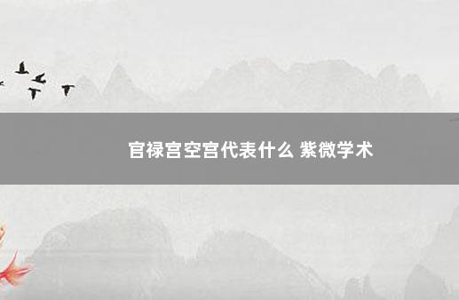 官禄宫空宫代表什么 紫微学术