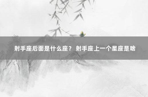 射手座后面是什么座？ 射手座上一个星座是啥