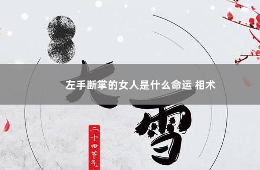左手断掌的女人是什么命运 相术