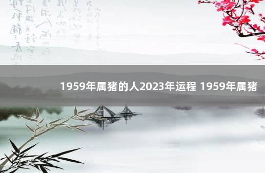 1959年属猪的人2023年运程 1959年属猪的是什么命