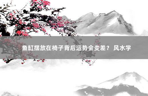 鱼缸摆放在椅子背后运势会变差？ 风水学