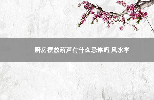 厨房摆放葫芦有什么忌讳吗 风水学