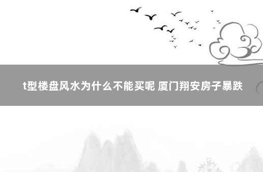 t型楼盘风水为什么不能买呢 厦门翔安房子暴跌