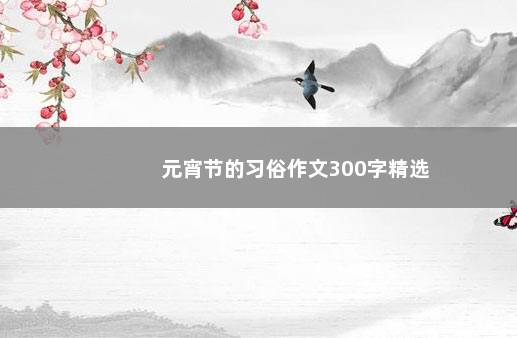 元宵节的习俗作文300字精选