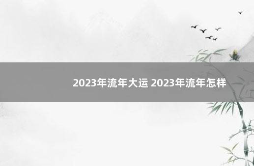 2023年流年大运 2023年流年怎样