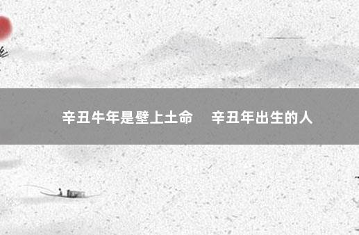 辛丑牛年是壁上土命 　辛丑年出生的人