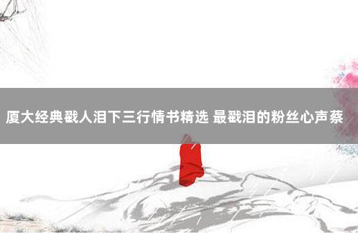 厦大经典戳人泪下三行情书精选 最戳泪的粉丝心声蔡徐坤