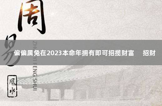 偏偏属兔在2023本命年拥有即可招揽财富 　招财聚财招揽关系