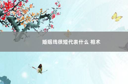 婚姻线很短代表什么 相术