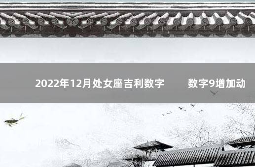2022年12月处女座吉利数字 　　数字9增加动力
