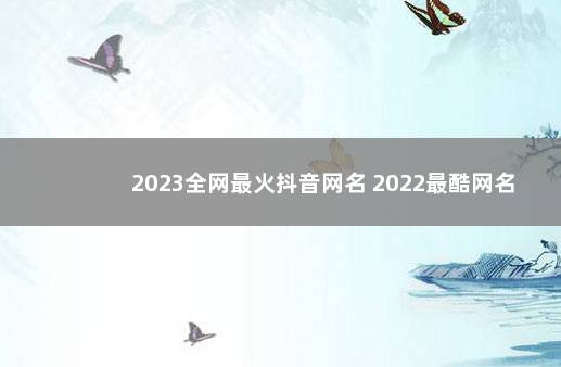 2023全网最火抖音网名 2022最酷网名