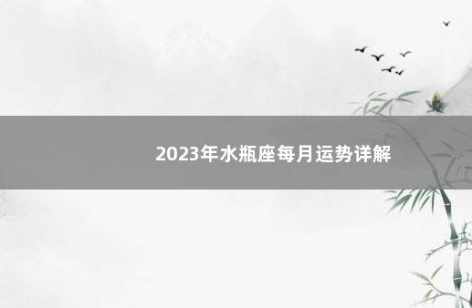 2023年水瓶座每月运势详解