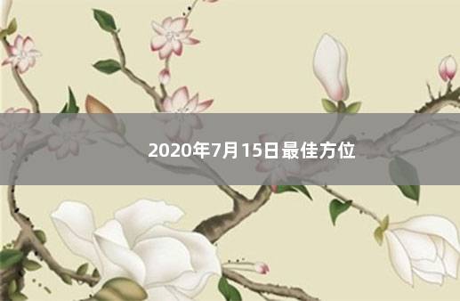 2020年7月15日最佳方位 　　