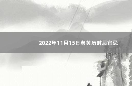 2022年11月15日老黄历时辰宜忌
