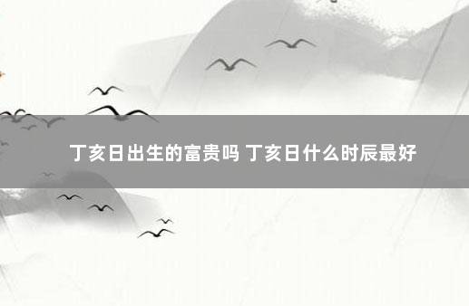 丁亥日出生的富贵吗 丁亥日什么时辰最好