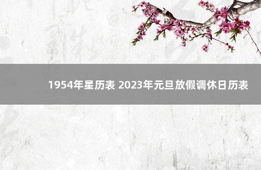 1954年星历表 2023年元旦放假调休日历表