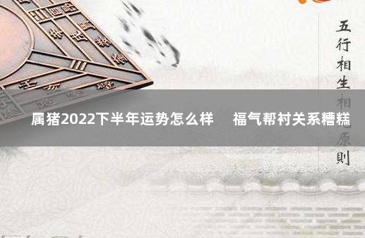 属猪2022下半年运势怎么样 　福气帮衬关系糟糕