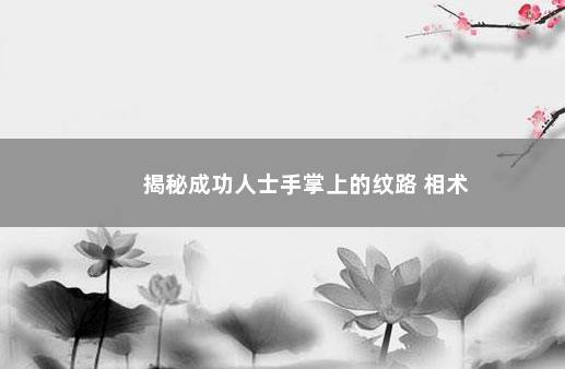 揭秘成功人士手掌上的纹路 相术