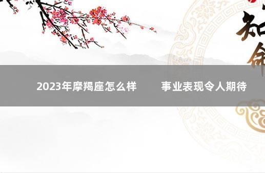 2023年摩羯座怎么样 　　事业表现令人期待