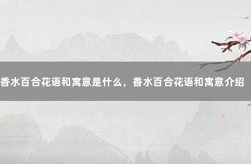 香水百合花语和寓意是什么，香水百合花语和寓意介绍 香水百合花的花语和寓意
