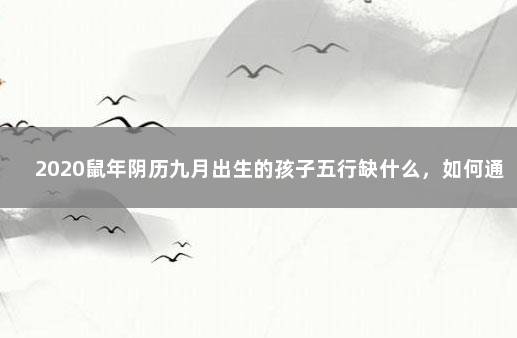 2020鼠年阴历九月出生的孩子五行缺什么，如何通过取名补 取名