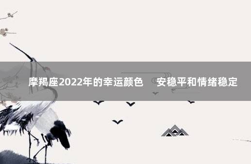 摩羯座2022年的幸运颜色 　安稳平和情绪稳定