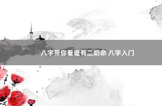 八字带你看谁有二奶命 八字入门