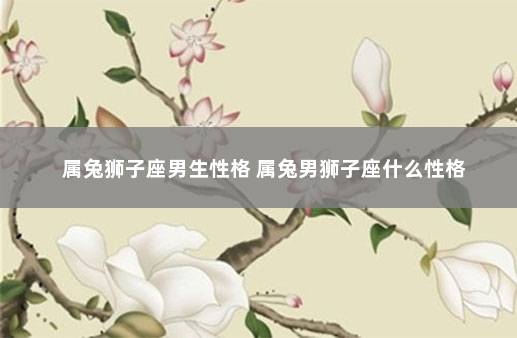 属兔狮子座男生性格 属兔男狮子座什么性格