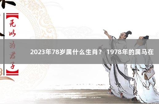 2023年78岁属什么生肖？ 1978年的属马在2023年怎么样